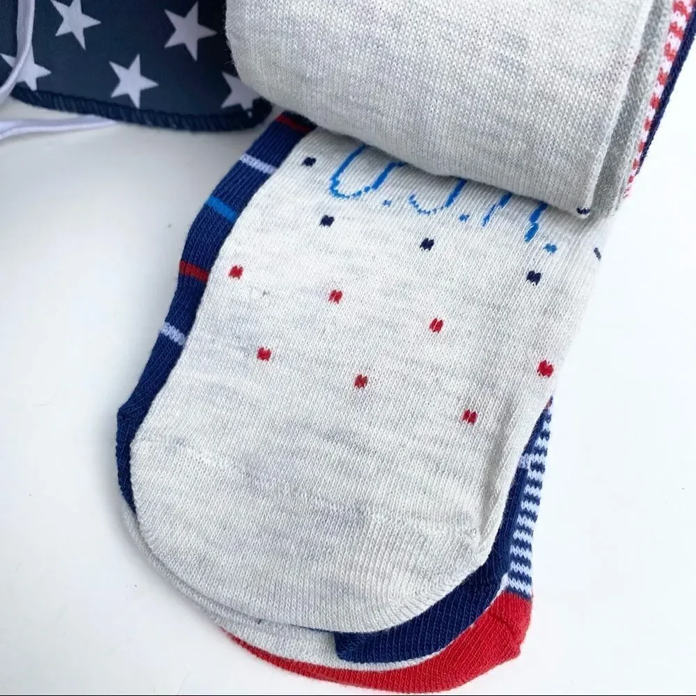 Rae Dunn Patriotic Ankle Socks 10pk Red White Blue NWT